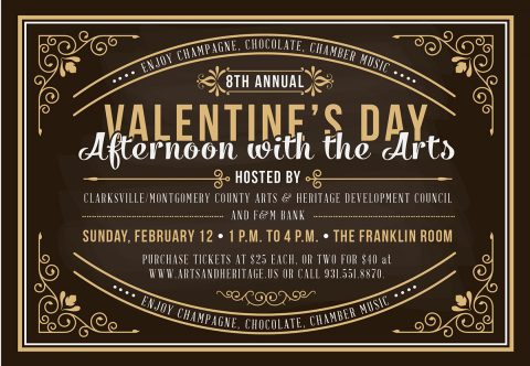 Eighth annual Valentine’s Day Afternoon with the Arts to be held Sunday, February 12th.