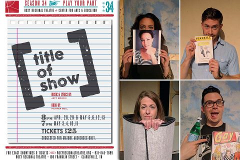 (Top L to R) Jessica Medoff, Grant Fitzgerald, Ryan Bowie and Beth Kirby star in [title of show] at the Roxy Regional Theatre, April 28th - May 13th.
