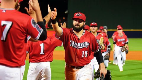 Nashville Sounds' Michael Brady, Bobby Wahl, and Corey Walter Combine on Shutout. (Nashville Sounds)