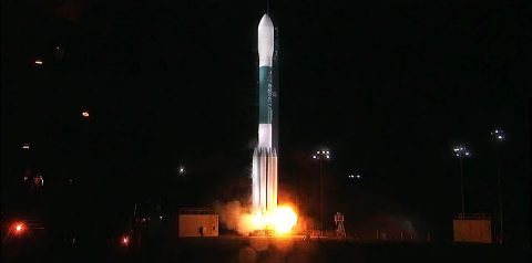 At Vandenberg Air Force Base's Space Launch Complex 2, the Delta II rocket engines roar to life. The 1:47am PST (4:47am EST), liftoff begins the Joint Polar Satellite System-1, or JPSS-1, mission. JPSS is the first in a series four next-generation environmental satellites in a collaborative program between NOAA and NASA. (NASA)