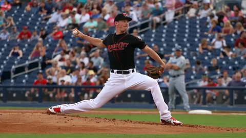 Round Rock Express Starter Chris Rowley Tosses Six Shutout Innings against Nashville Sounds. (Nashville Sounds)