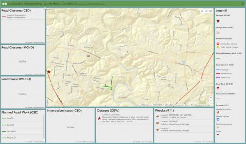 City of Clarksville's road closure map. 