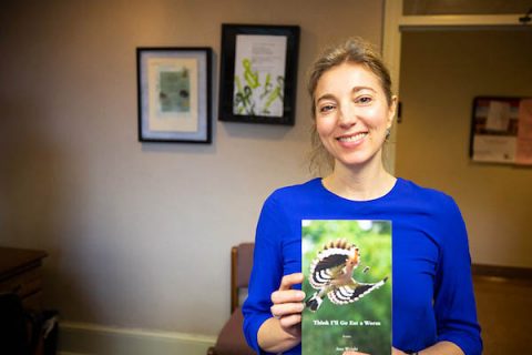 Austin Peay State University professor Dr. Amy Wright with her book "Think I’ll Go Eat a Worm"