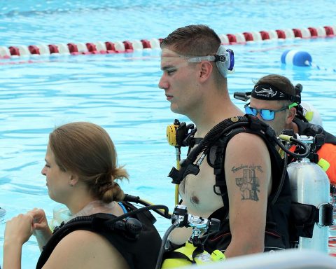 Soldiers from Fort Campbell's Warrior Transition Battalion and their Family members had a chance to discover new activities, together, during USO Warrior Week at Austin Peay State University recently. (U.S. Army photo by Maria Yager)