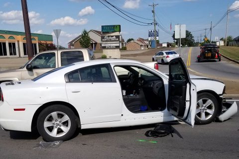 Clarksville Police respond to moving vehicle being shot at the intersection of Peachers Mill Road and McClardy Road. (Jim Knoll, CPD)