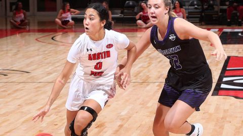 Austin Peay Women's Basketball drains 18 three points in 103-70 victory over Kentucky Wesleyan at the Dunn Center Tuesday. (APSU Sports Information)