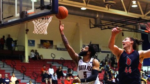 Austin Peay State University Men's Basketball fights hard in loss to Duquesne Saturday. (APSU Sport Information)