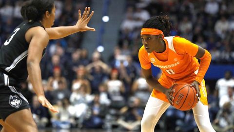 Tennessee Women's Basketball junior Rennia Davis had 16 points and 8 rebounds against UConn Thursday night. (UT Athletics)