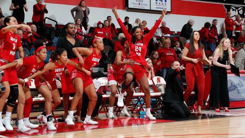 Austin Peay State University Women's Basketball downs Murray State 69-61 at the Dunn Center, Thursday. (APSU Sports Information)