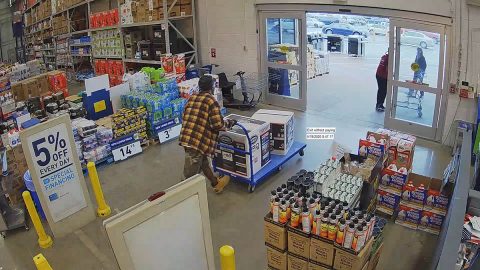 Clarksville Police are trying to identify the person is this photo. He is wanted for taking two pressure washers from Lowes.