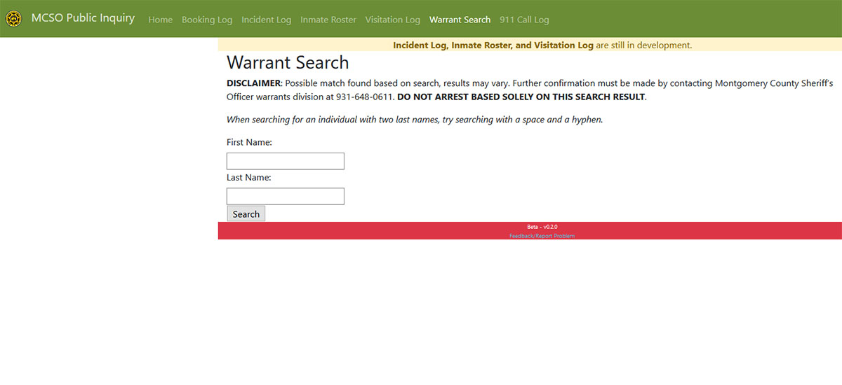 Montgomery County Sheriff's Office announces Warrant Search now available  on their website - Clarksville Online - Clarksville News, Sports, Events  and Information