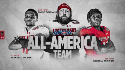 Austin Peay State University Football's DeAngelo Wilson, Bucky Williams and Kordell Jackson receive AFCA All-America honors. (APSU Sports Information)