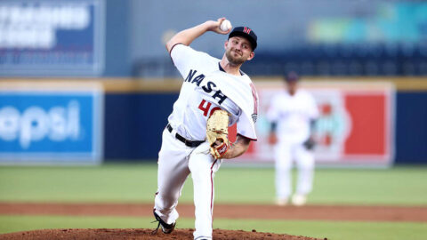 Nashville Sounds' Alec Bettinger Matches a Career-High with 12 Strikeouts in Homestand Opener against Louisville Bats. (Nashville Sounds)