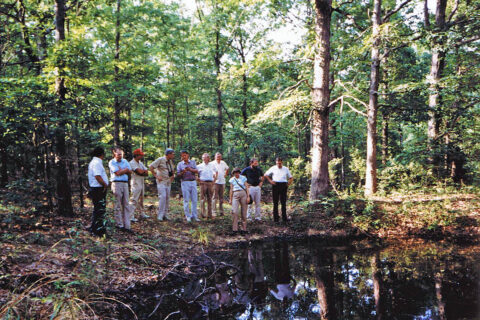 An out-of-state team assesses the Austin Peay State University Center of Excellence for Field Biology of Land Between the Lakes in 1989. (APSU)