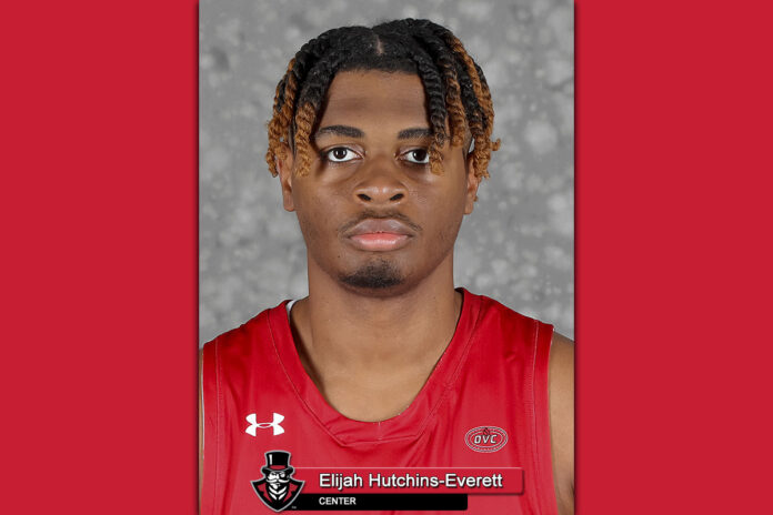 APSU Men's Basketball - Elija Hutchins-Everett. (Robert Smith, APSU Sports Information)