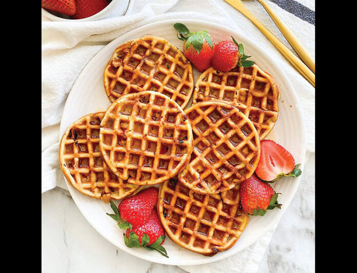 Add a sweet bit of nutrition to your breakfast with California strawberry waffles.