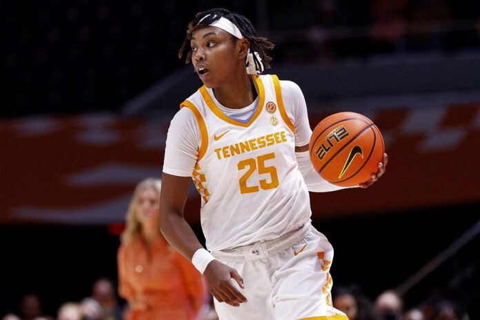 Tennessee Womnen's Basketball junior Jordan Horston has a double-double with 20 points and 11 rebounds against Ole Miss, Sunday. (Ian cox, UT Athletics)