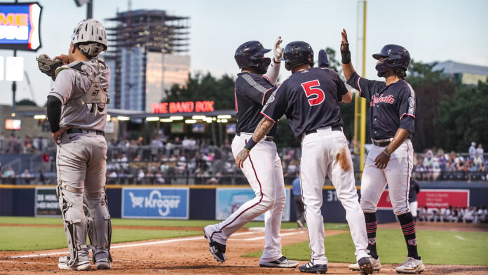 Jon Singleton homers, knocks in five runs in Nashville Sounds win over Charlotte Knights at First Horizon Park. (Nashville Sounds)