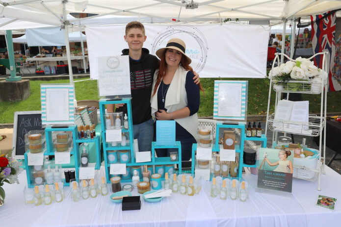 Shawnee Bledsoe of Nadarra Beauty and her son Caleb. (Mark Haynes, Clarksville Online)