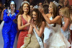 Blye Allen being crowned Miss TN USA 2023 by Miss TN USA 2022 Emily Suttle and Miss TN Teen USA 2022 McKinley Farese