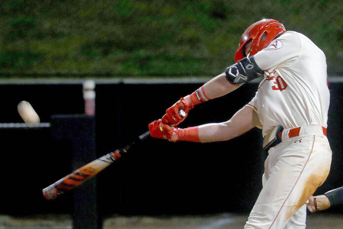 Austin Peay State Univeristy Baseball senior Garrett Martin's elusive double walks off Western Kentucky. (Robert Smith, APSU Sports Information)