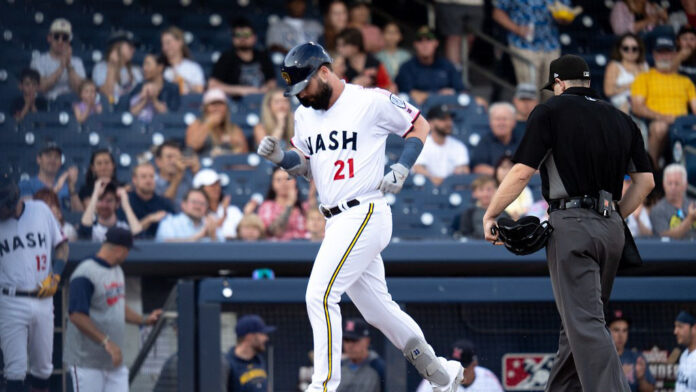 Explosive Nashville Sounds Second Powers Big Win ­­over Gwinnett Stripers. (Nashville Sounds)