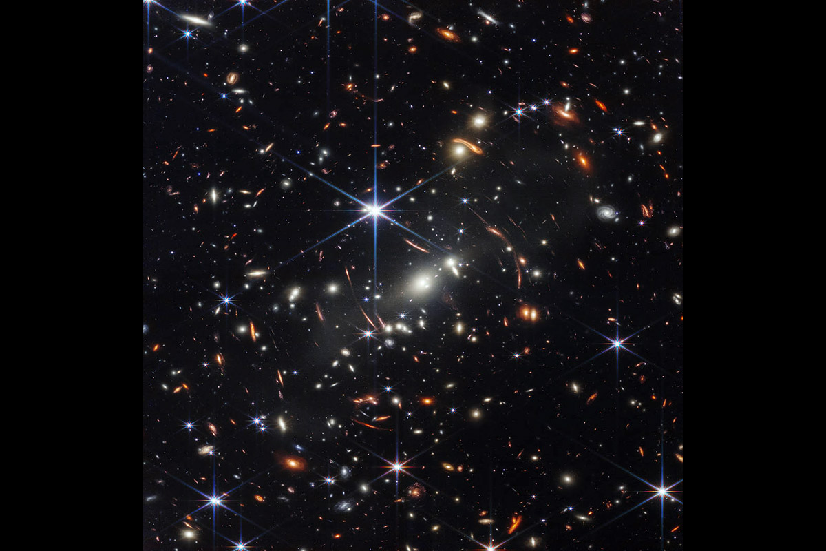 NASA’s James Webb Space Telescope has produced the deepest and sharpest infrared image of the distant universe to date. Known as Webb’s First Deep Field, this image of galaxy cluster SMACS 0723 is overflowing with detail. (NASA, ESA, CSA, and STScI)