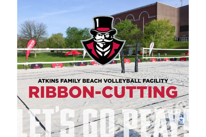 Austin Peay State University Atkins Family Beach Volleyball Facility Ribbon Cutting. (APSU)