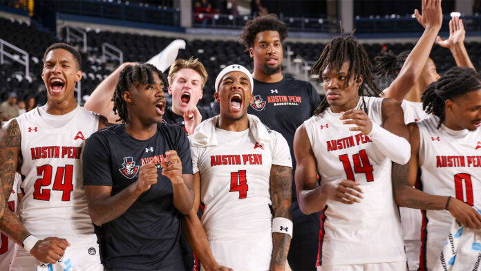 Efficient, Balanced Attack Paves Austin Peay State Univeristy Men's Basketball's Way to Monster Exhibition Win Against Tennessee Tech Golden Eagles. (Maddie Rose, APSU Sports Information)