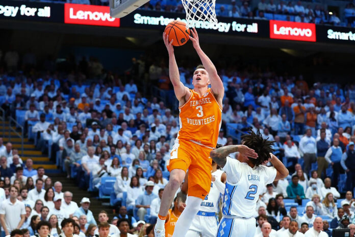 #10 Tennessee Vols Basketball Falls, 100-92, at #17 North Carolina in ACC/SEC Challenge. (UT Athletics)