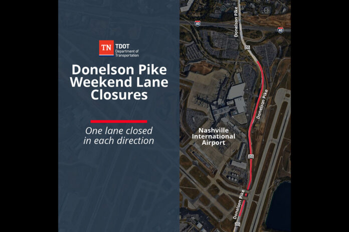 Lane Closures this weekend for New Donelson Pike Interchange Construction