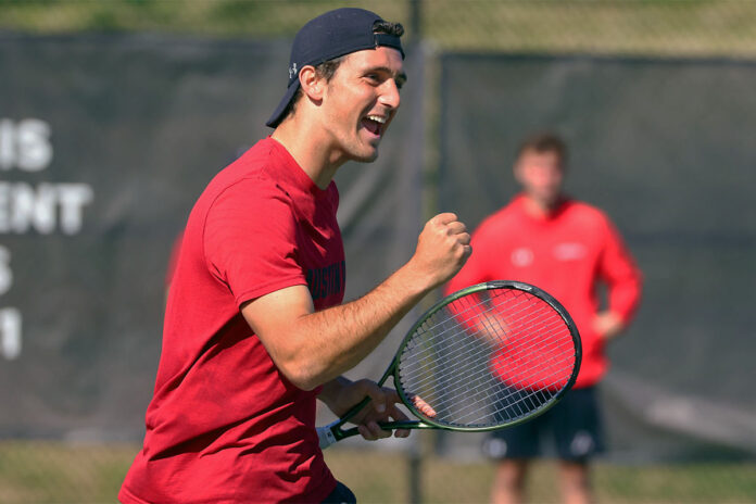 Austin Peay State University Men's Tennis Defeats Alabama A&M, 5-2. (Alex Allard, APSU Sports Information)