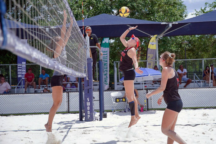 Ginny Busse Earns First Win, Austin Peay State University Beach Volleyball Sweeps Opening Day. (APSU Sports Information)
