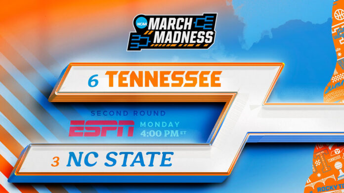 NCAA Second Round: No. 6 Seed Tennessee Women's Basketball vs. No. 3 Seed North Carolina State. (UT Athletics)