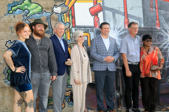 Official unveiling of the Ricky Cavaness mural Last Train to Clarksville 