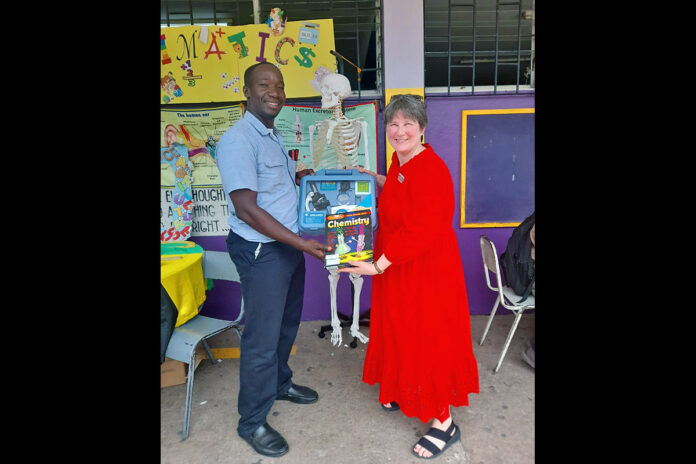 Dr. Jackie Vogel, chair and professor of Austin Peay State University’s Department of Mathematics and Statistics, with Samuel Duke, a teacher at Bustamante High School in Jamaica. (APSU)