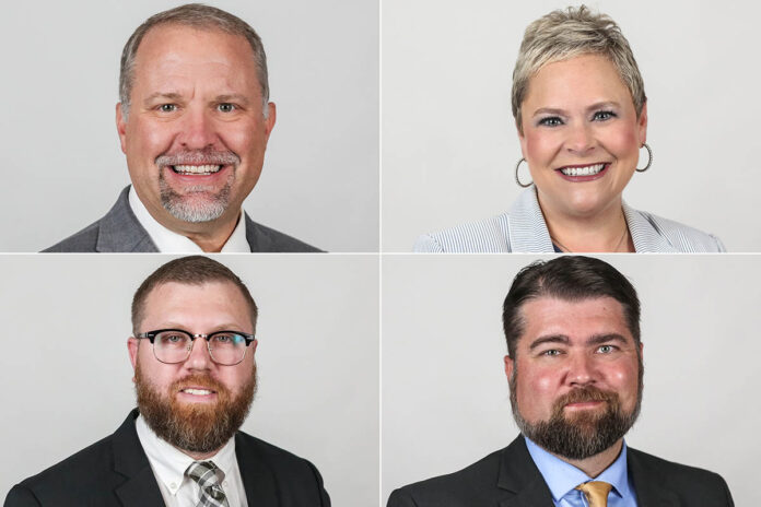 (Top L to R) Dr. Christopher J. Causey, Erin Hedrick, Dr. Nigel Anderson, and Dr. Brad Hutson.