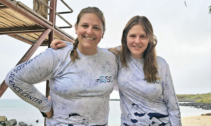 Dr. Katie Haase, assistant professor of biology, and Dr. Madeline Giefer, assistant professor of earth and environmental sciences, on a research trip to the Galapagos Islands. (APSU)